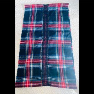 BETSEY JOHNSON PLAID SCARF WITH BLACK LACE